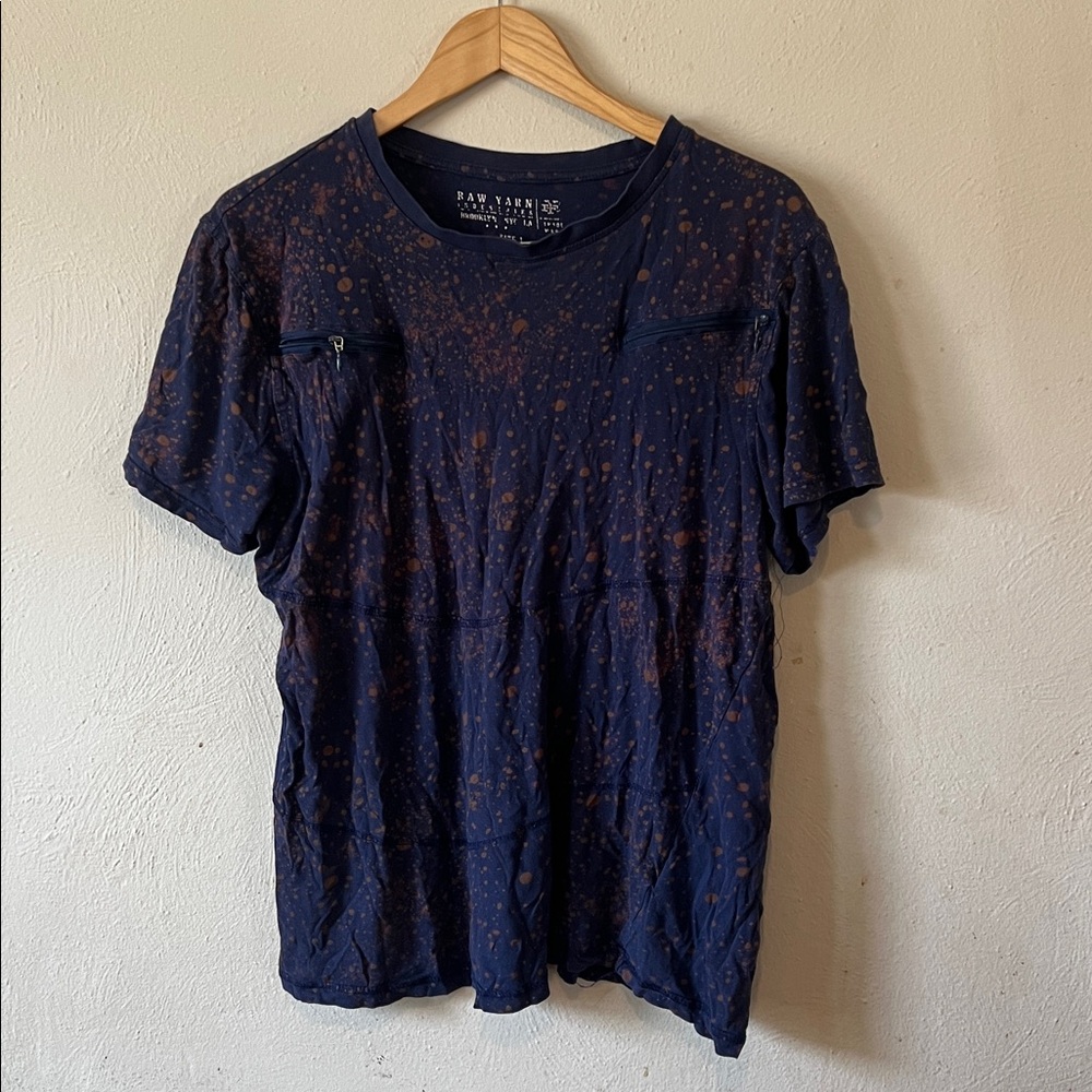 Raw Yarn Bleeched Dye Blouse Zipper Detail